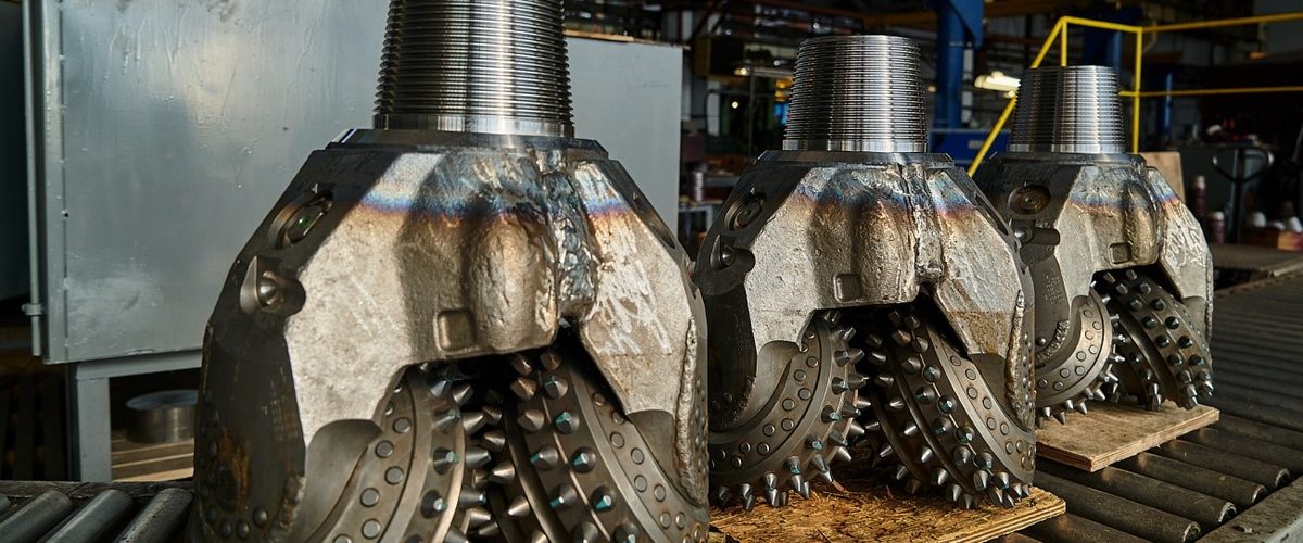 Volga Burmash steel tricone drill bits with tungsten carbide inserts on the assembly line